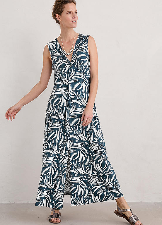 Seasalt Cornwall Blue Sleeveless Sanderling Maxi Dress | Kaleidoscope