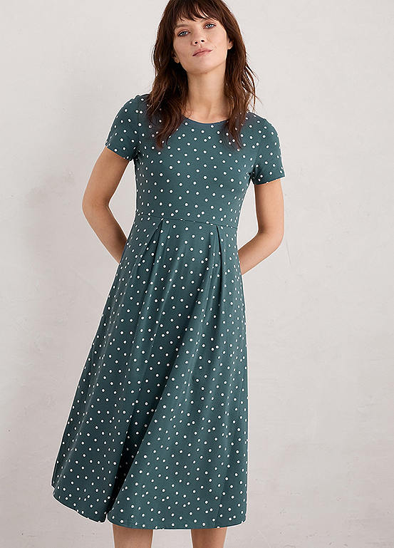 Seasalt Cornwall Blue Veronica Short Sleeve Jersey Midi Dress ...