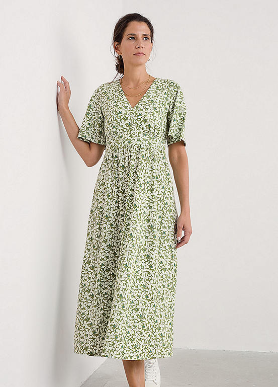 Seasalt Cornwall Green Chateaux Half Sleeve Maxi Dress | Kaleidoscope