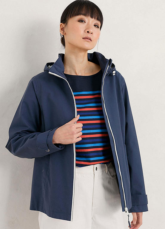 Seasalt Cornwall Lagoon Waterproof Jacket Navy Kaleidoscope