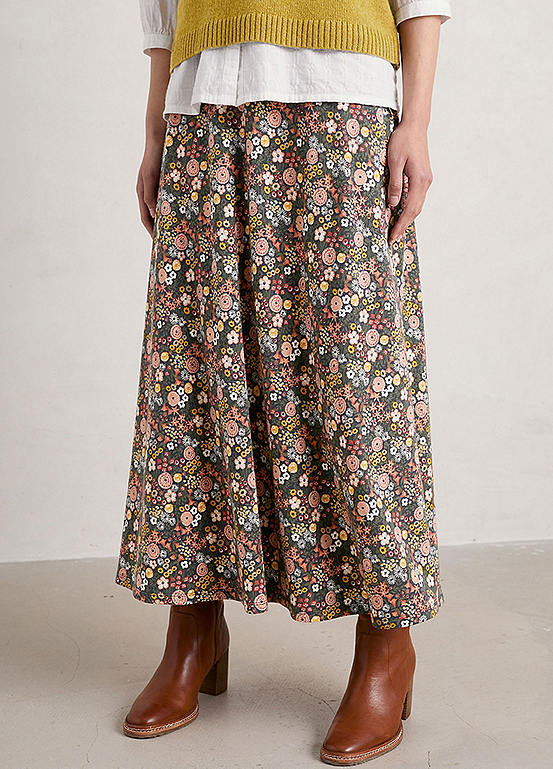 Seasalt Cornwall Multi Rose Floral Jersey Skirt