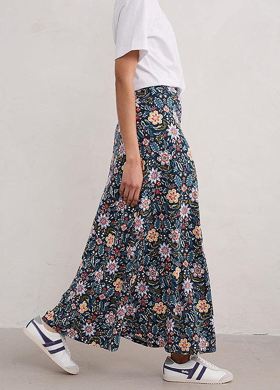 Seasalt Cornwall Multi Rose Jersey Skirt | Kaleidoscope