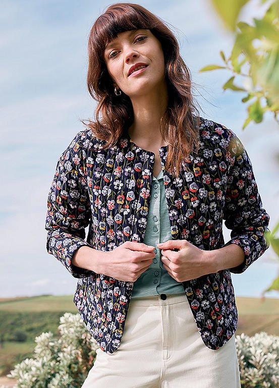 Seasalt Cornwall Multi Samson Hill Quilted Jacket Kaleidoscope