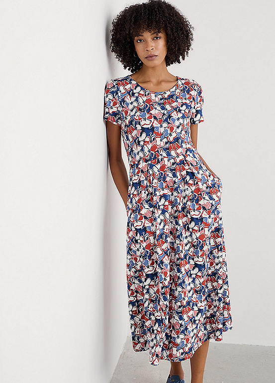 Seasalt Cornwall Multi Veronica Short Sleeve Jersey Midi Dress ...