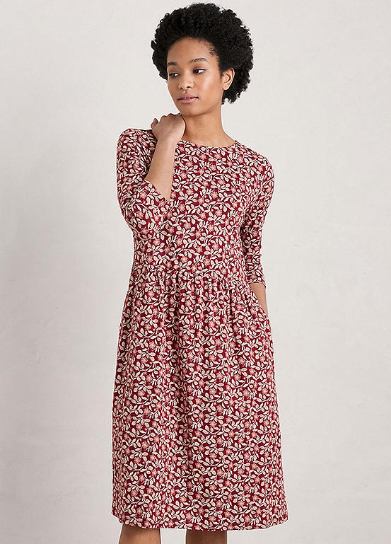 Seasalt Cornwall Red Guelder Rose Organic Cotton Jersey Dress ...