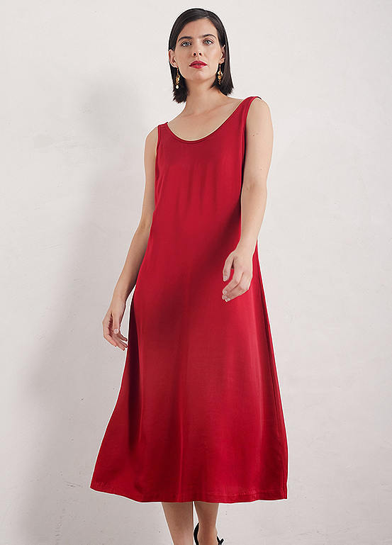 Seasalt Cornwall Red Starling Flight Satin Shift Dress | Kaleidoscope