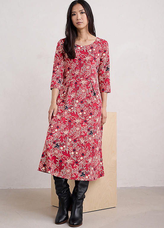 Seasalt Cornwall Red Veronica Midi Dress | Kaleidoscope
