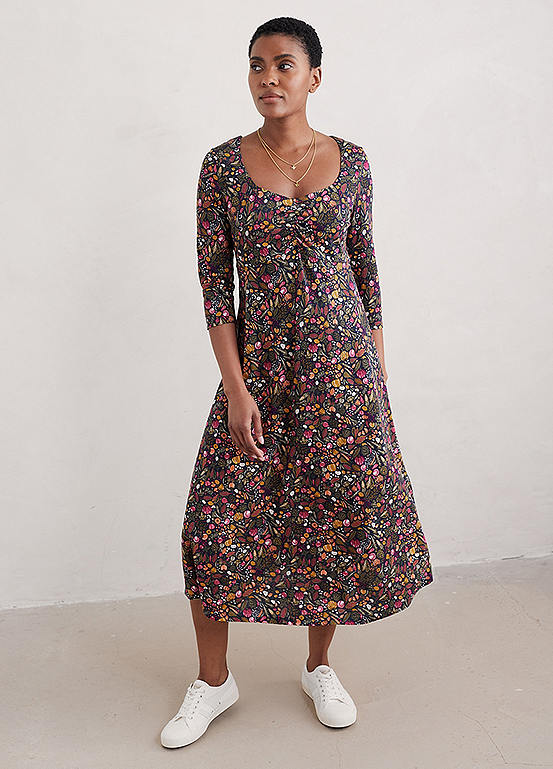 Seasalt Cornwall Secret Cove Three-Quarter Sleeve Midi Dress | Kaleidoscope
