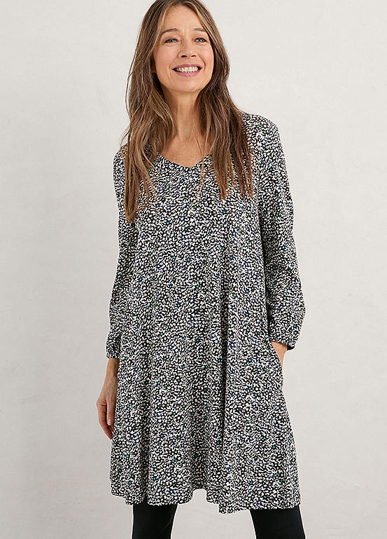 Seasalt Cornwall Wave Wing Jersey Dress - Black | Kaleidoscope