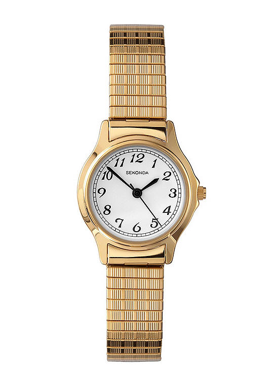 Sekonda Ladies Clarke Gold Stainless Steel Expander Bracelet with White Dial Watch