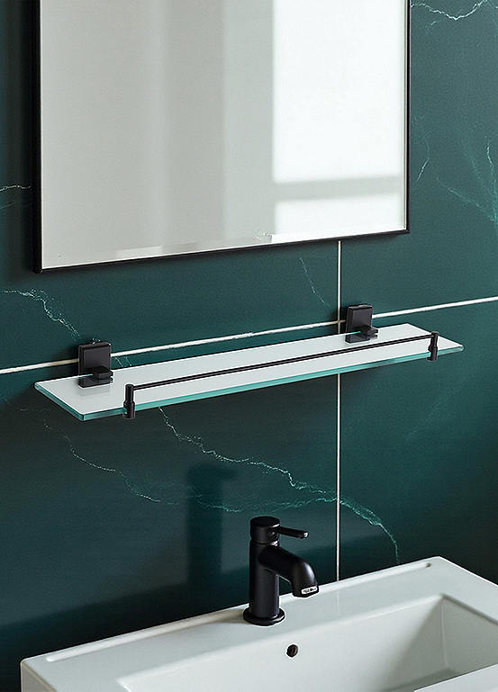 Showerdrape Unity 500mm Stainless Wall Mounted Glass Vanity Shelf ...