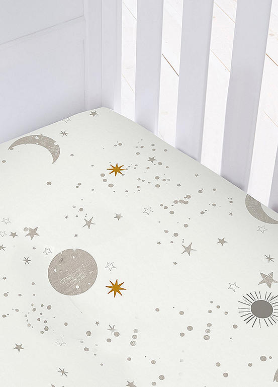 Silentnight Safe Nights Celestial Pack of 2 100 Cotton Cot Bed Fitted
