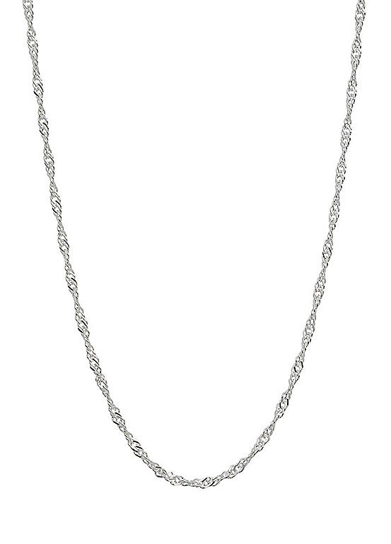 Simply Silver Sterling Silver 925 Diamond Cut Singapore Silver Chain Necklace