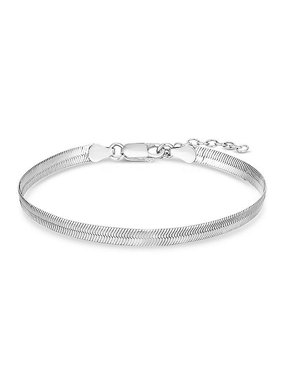Simply Silver Sterling Silver 925 Flat Snake Bracelet