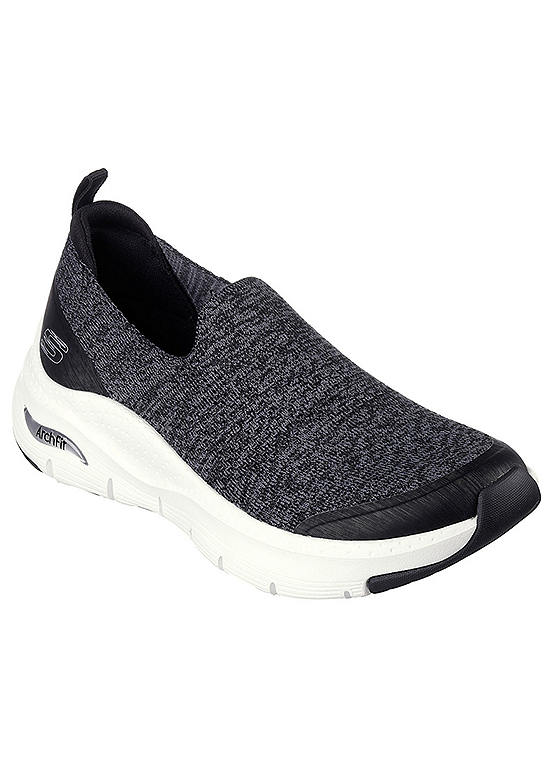 Skechers Arch Fit Two Toned Engineered Knit Stretch Fit Slip-On