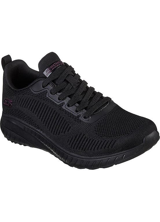 Skechers Ladies Black Bobs Squad Chaos Face Off Trainers