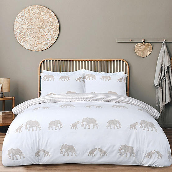 Sleepdown Elephant Seersucker Duvet Cover Set