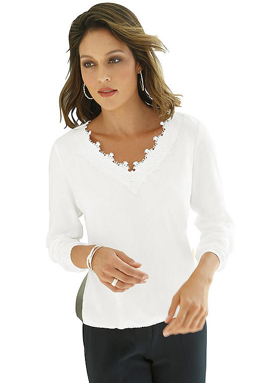 SlipOn Lace Trim Blouse by Witt Kaleidoscope