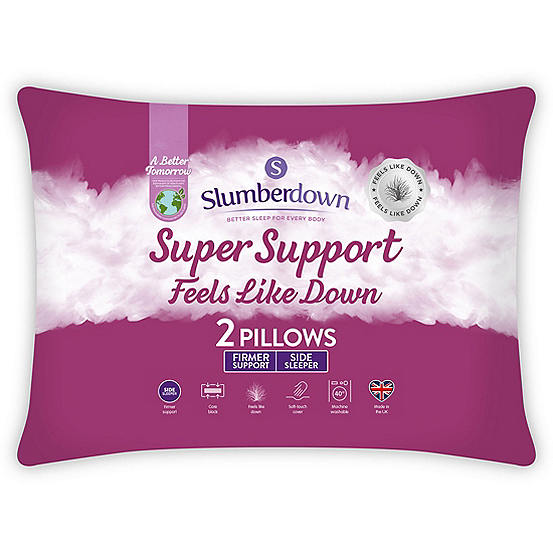 Slumberdown Super Support Feels like Down Firm Support Pair of Pillows