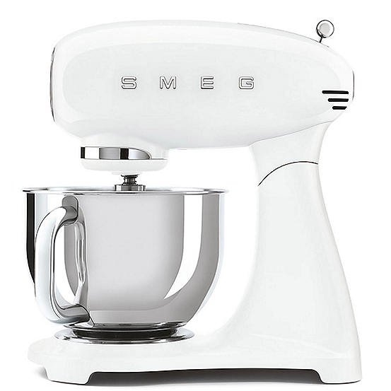 SMEG Retro SMF03WHUK Stand Mixer with 4.8 Litre Bowl White Kaleidoscope