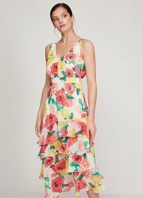 Sonder Studio Glamour Floral Ruffle Midaxi Dress | Kaleidoscope