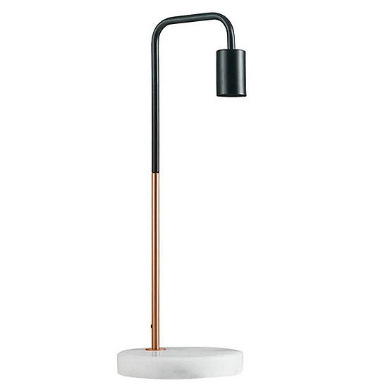 Steepletone Copper/Black Marble Base 1 Light Metal Desk Lamp