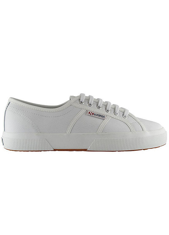 Superga White Leather Lace Up Pumps