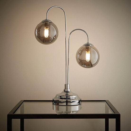 Teardrop Style Twin Bulb Table Lamp