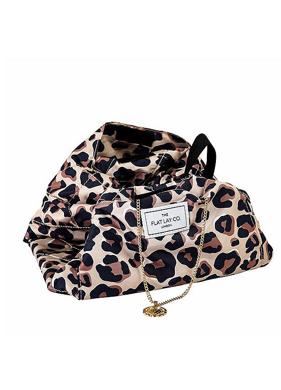 The Flat Lay Co. XXL Leopard Open Flat Makeup Bag Kaleidoscope