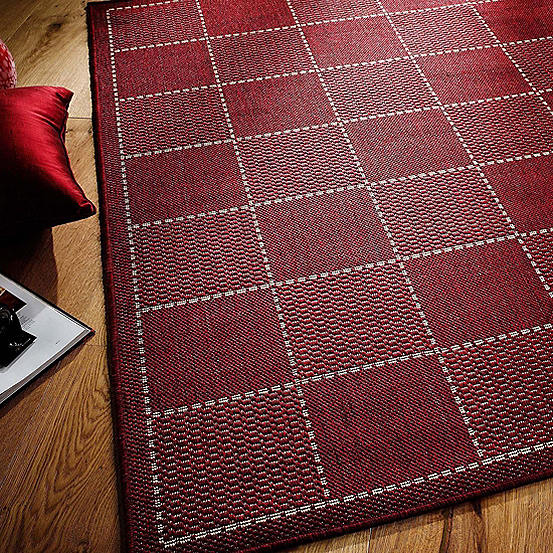 The Homemaker Rugs Collection Check Gel Backed Flat Weave Rug