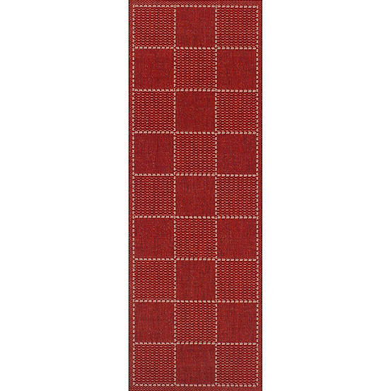 The Homemaker Rugs Collection Check Gel Backed Flat Weave Runner