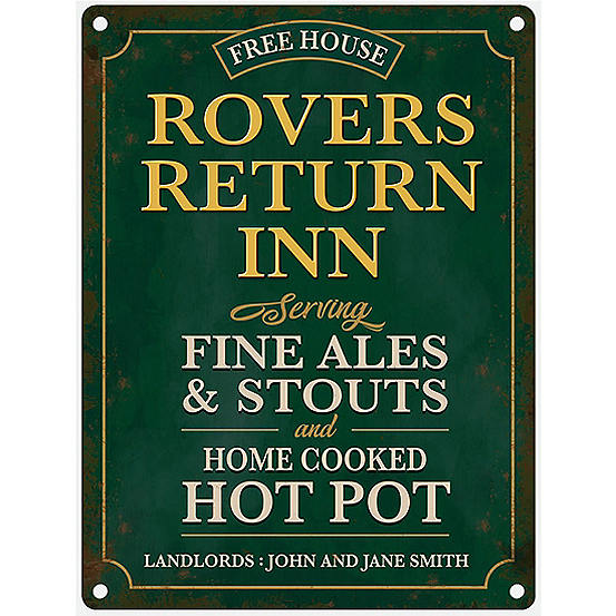 The Original Metal Sign Company Rovers Return- Landlords- Personalised Metal Sign for the Home