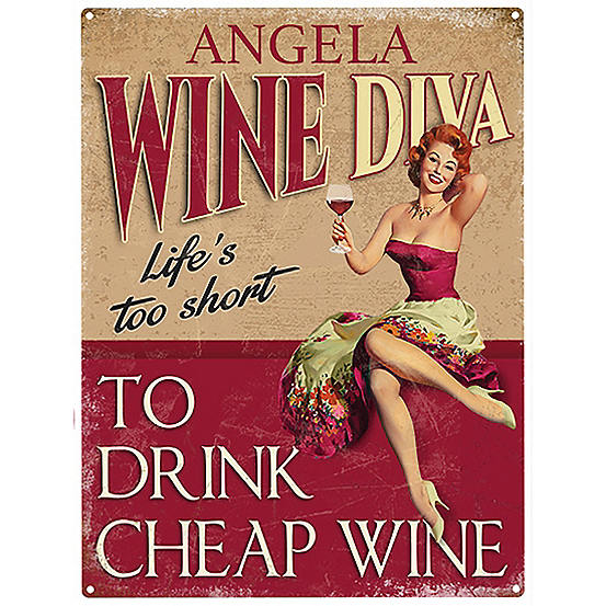 The Original Metal Sign Company Wine Diva- Personalised Metal Sign for the Home