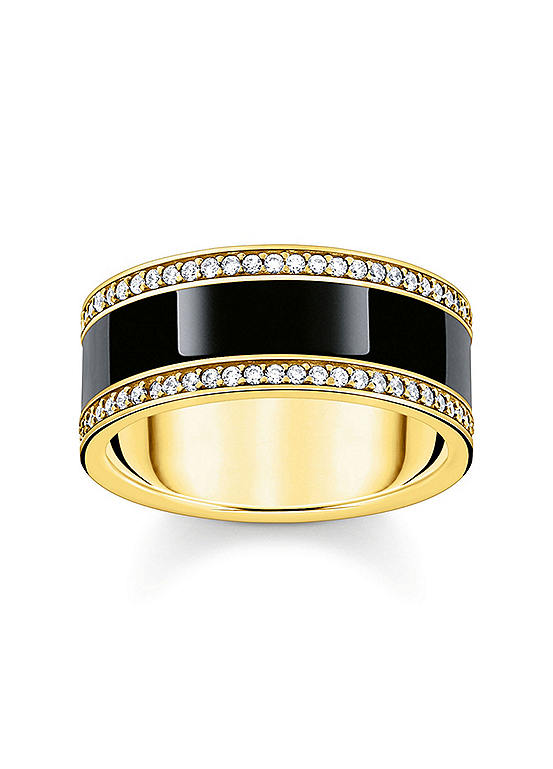 THOMAS SABO Gold & Black Band Ring,