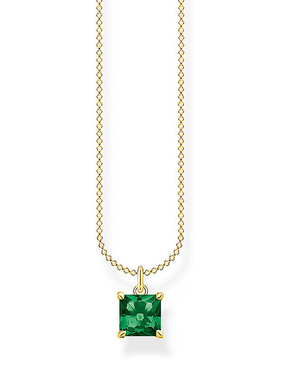 Thomas Sabo Green Stone Gold Necklace | Kaleidoscope