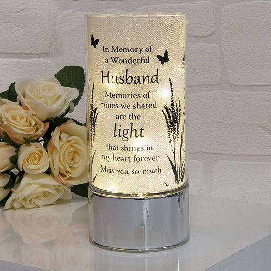 Thoughts of You Memorial Glass Light Tube - Husband
