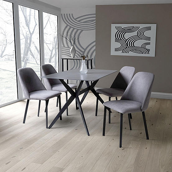 Timor 1.2m Table & 4 Linden Chair Dining Set
