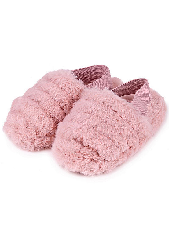 Totes Children’S Faux Fur Slingback Pink Slippers | Kaleidoscope