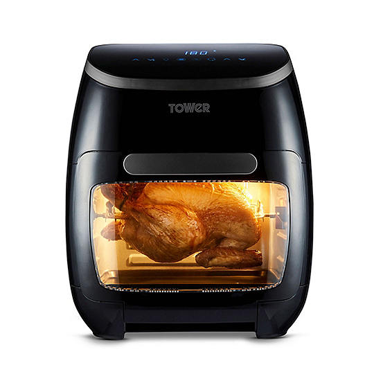 Tower T17076 Vortx 10-in-1 Digital Air Fryer Oven with Rapid Air Circulation, 60-Minute Timer, 11L, 2000W - Black