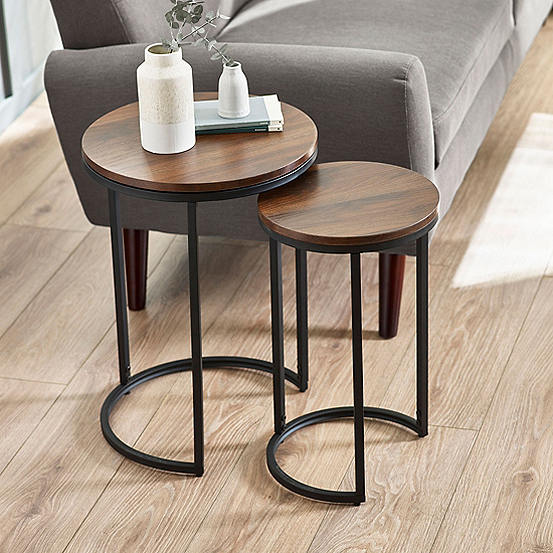 Tribeca Set of 2 Round Nesting Side Tables