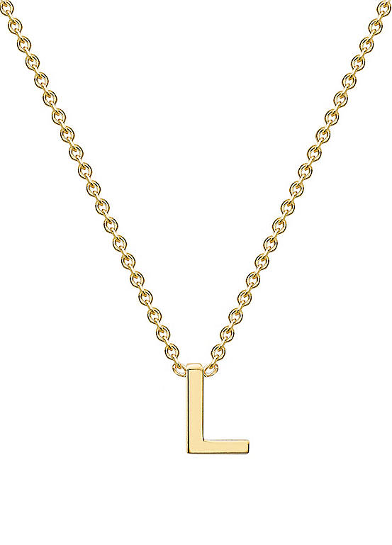 Tuscany Gold 9ct Yellow Gold ’L’ Initial Adjustable Necklace