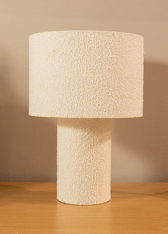ValueLights Natural Boucle Table Lamp