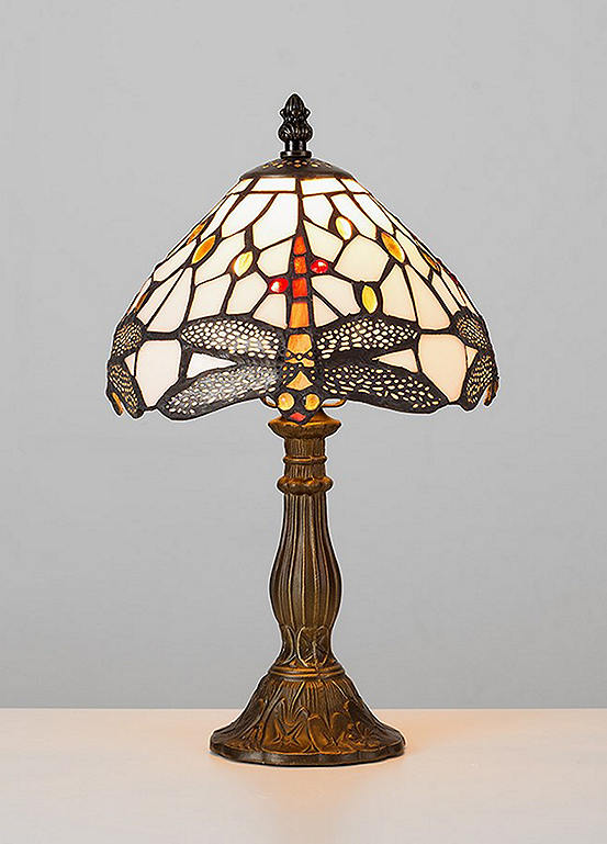 ValueLights Tiffany Style Glass Dragonfly Table Lamp