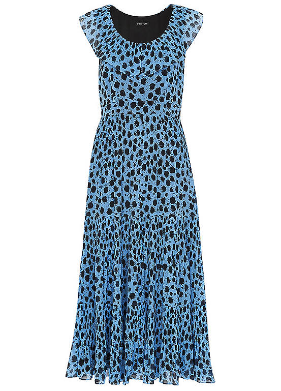 Whistles Brushed Dalmatian Plisse Dress Kaleidoscope