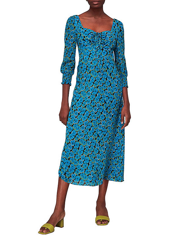 Whistles Farfalle Flower Midi Dress Kaleidoscope