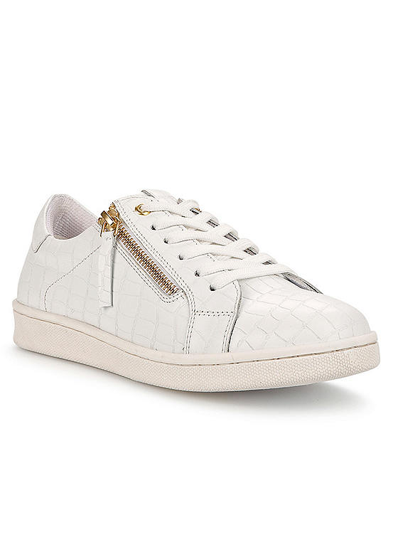 White Croc Zip Trim Trainers by Kaleidoscope | Kaleidoscope