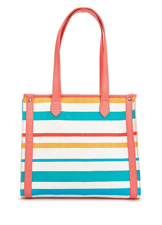 White Multi Striped Shoulder Bag by Kaleidoscope Kaleidoscope