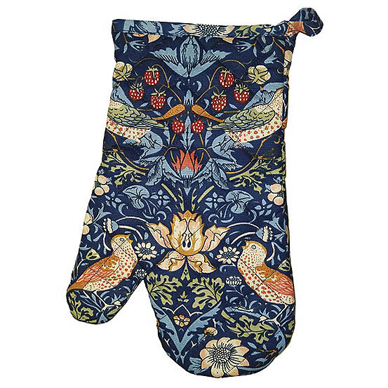 William Morris Set of 2 Navy Strawberry Thief Single Oven Mitts