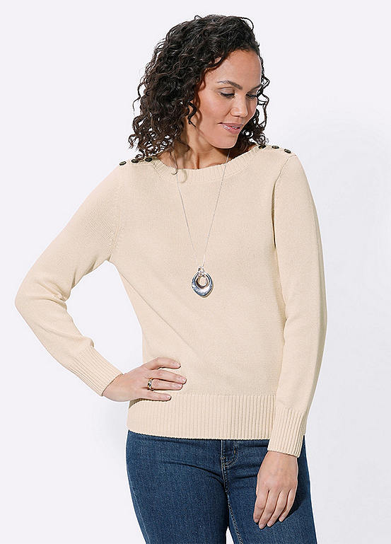 MODAL BLEND BOAT NECK SWEATSHIRT W/ POCKETS main image 0