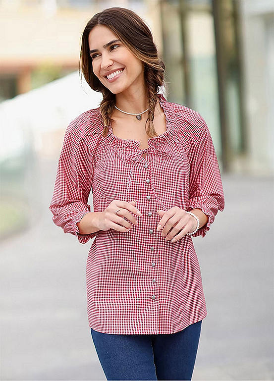 Witt Ruffle Checked Blouse Kaleidoscope